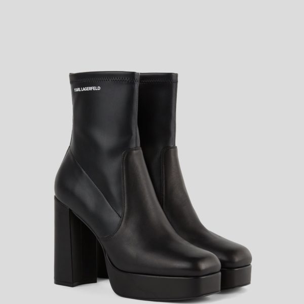 Karl Lagerfeld, Bottes Hauteur Midi Extensibles Daphne, Femme, Noir, Taille: L41