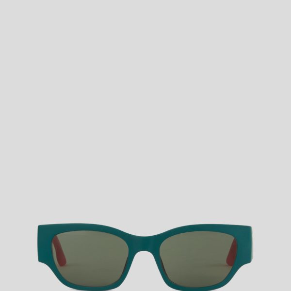 Karl Lagerfeld, Lunettes De Soleil Rectangulaires, Homme, Vert, Taille: L00