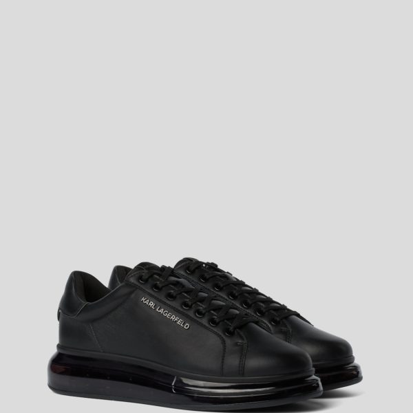 Karl Lagerfeld, Basket En Cuir Basse À Lacets Kapri Kushion, Homme, Noir, Taille: L46