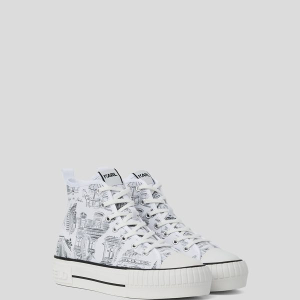 Karl Lagerfeld, Baskets Kl X Jorge Parra High-top, Femme, Blanc, Taille: L41