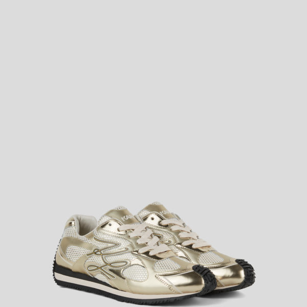 Karl Lagerfeld, Baskets Avec Insert Velocette Autograph, Femme, Or, Taille: L41