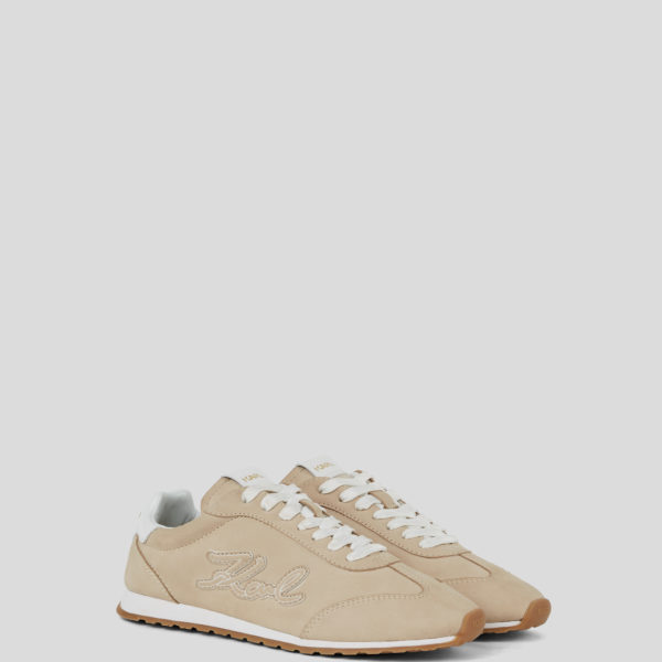 Karl Lagerfeld, Baskets À Écusson Embro Venus Signia, Femme, Blanc Cassé, Taille: L41