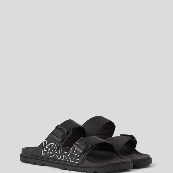 Karl Lagerfeld, Sandales À Doubles Brides Kondo Tred, Homme, Noir, Taille: L46