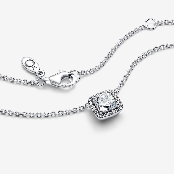 Collier Halo Scintillant Carré – Pandora