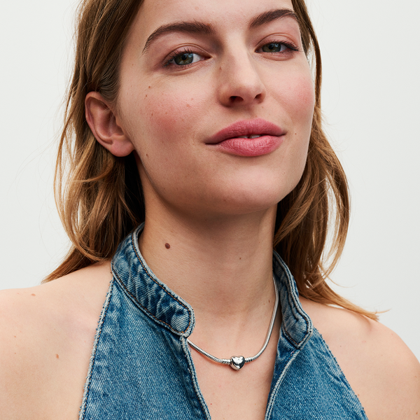 Collier Maille Serpent Fermoir Cœur Pandora Moments – Pandora