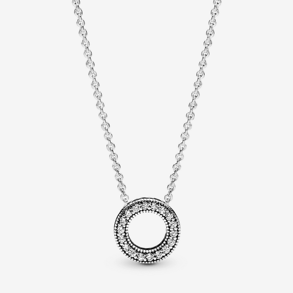 Parure Collier Cercle Pavé et Créoles Cœur Pavé – Pandora