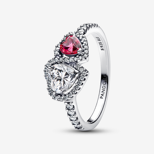 Parure Collier, Clous d’Oreilles & Bague Cœurs Halo – Pandora