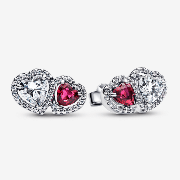 Parure Collier & Clous d’Oreilles Cœurs Halo – Pandora