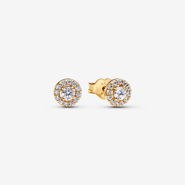 Parure Collier & Clous d’Oreilles Halo Pavé Rond – Pandora