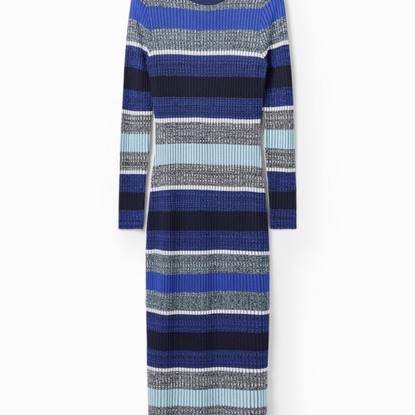 Robe midi tissu côtelé rayures – Desigual