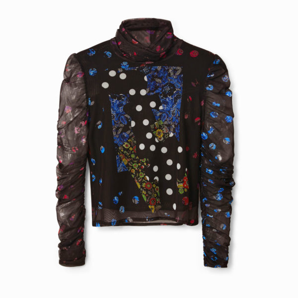 T-shirt tulle patchwork pois et fleurs – Desigual