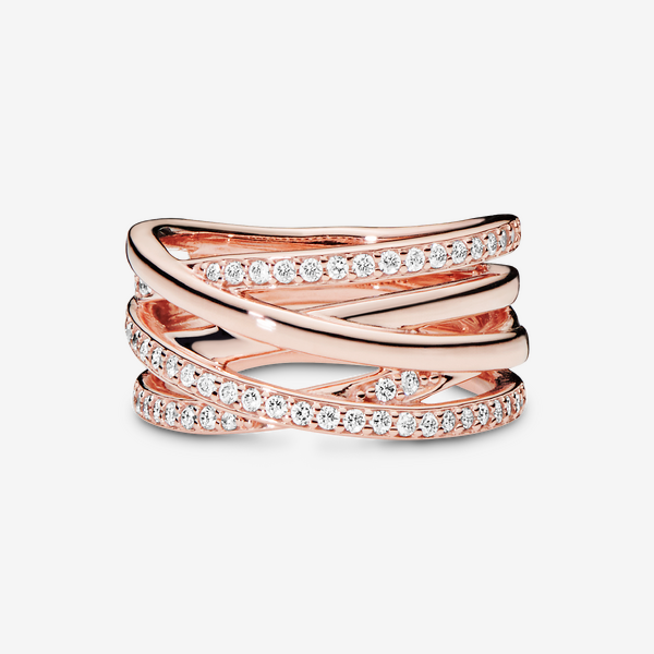 Bague Scintillante & Lignes Polies – Pandora