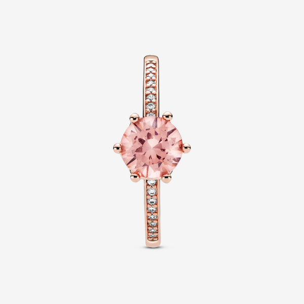 Bague Solitaire Couronne Scintillante Rose – Pandora