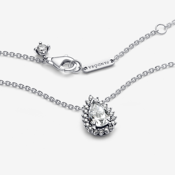 Collier Halo Poire Scintillante – Pandora