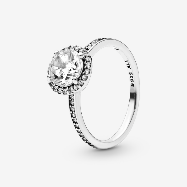 Parure Bague, Collier et Clous d’Oreilles Halo Rond Scintillant – Pandora