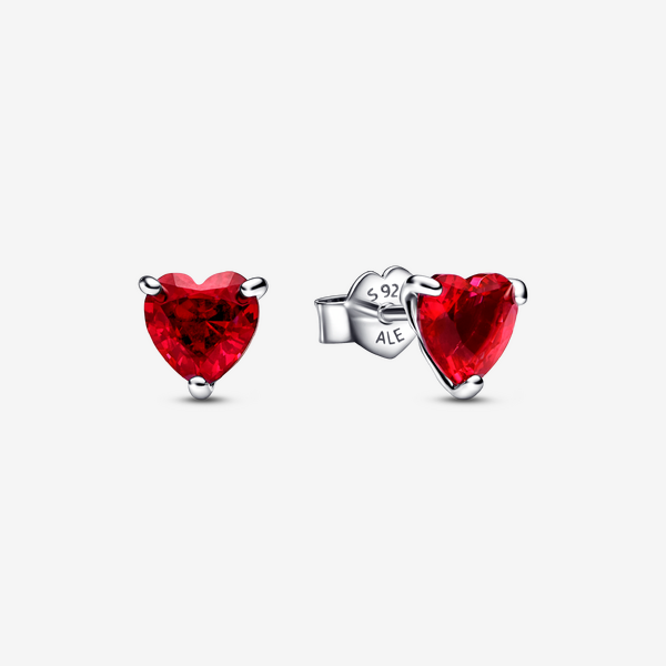 Parure Choker & Clous d’Oreilles Cœur Rouge – Pandora
