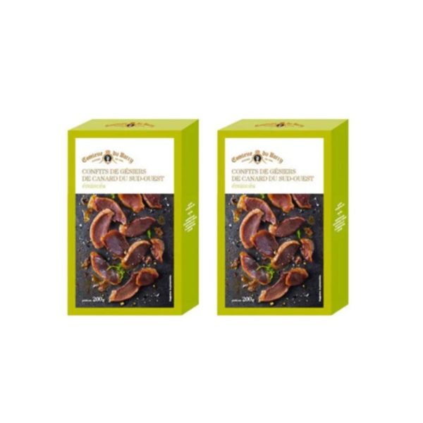 Lot de 2 confits de gésiers de canard du Sud-Ouest émincés-Comtesse du Barry