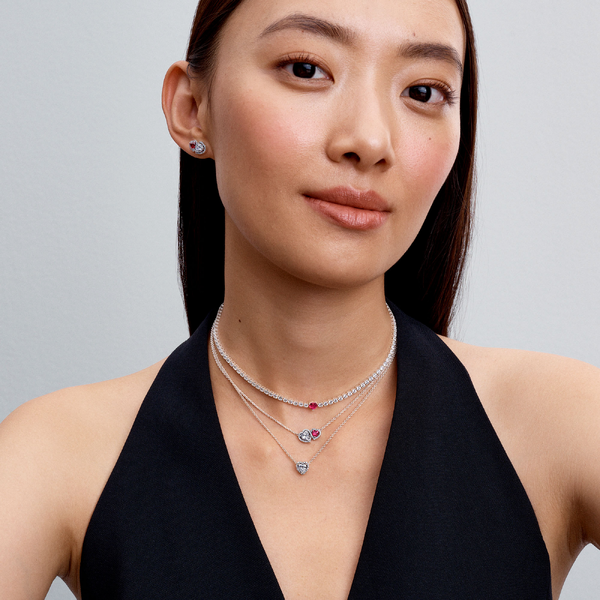 Collier à Pendentif Cœurs Halo – Pandora