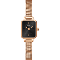 Daniel Wellington DW Montre 15.4×18.2mm MIC Quadro Mini Melrose Onyx Rose Gold