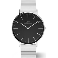 Daniel Wellington DW Montre 40mm Classic Piano Link Onyx Silver