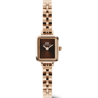 Daniel Wellington DW Montre 15.4X18.2mm Quadro Mini Arch 3-link Amber Sunray Rose Gold