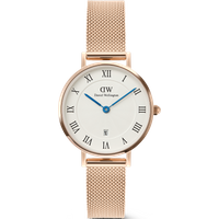 Daniel Wellington DW Montre 28mm Petite Roman Numerals Date Rose Gold