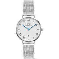 Daniel Wellington DW Montre 28mm Petite Roman Numerals Date Silver