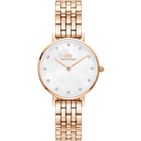 Daniel Wellington DW Montre 28mm MIC Petite Lumine 5-Link Melrose MoP Rose Gold