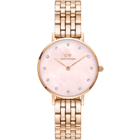 Daniel Wellington DW Montre 28mm Petite Lumine 5-Link Melrose Pink MoP Rose Gold