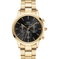 Daniel Wellington DW Montre 42mm Iconic Chronograph Link Onyx G Gold