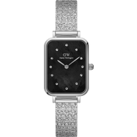Daniel Wellington DW Montre 20x26mm Quadro Lumine Pressed Piano Black MoP Silver
