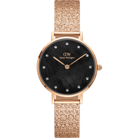 Daniel Wellington DW Montre 28mm Petite Lumine Pressed Piano Black MoP Rose Gold