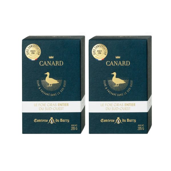 Lot de 2 Foies gras de canard entier du Sud-Ouest 205g-Comtesse du Barry