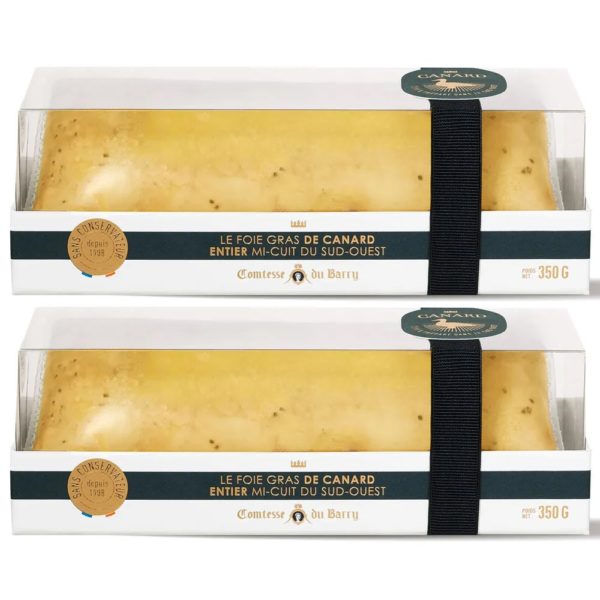 Lot de 2 Foies gras de canard entier mi-cuit du Sud-Ouest 350g-Comtesse du Barry