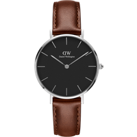 Daniel Wellington DW Montre 28mm MIC Petite St Mawes Black Silver