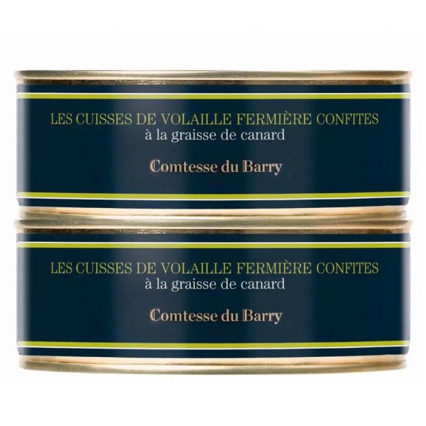 Lot de 2 cuisses de volaille fermière confites à la graisse de canard-Comtesse du Barry