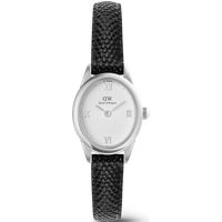 Daniel Wellington DW Montre 22×25.5mm Ophelia Mini Black Lizard White Guilloché Silver