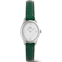 Daniel Wellington DW Montre 22×25.5mm Ophelia Mini Green Lizard White Guilloché Silver
