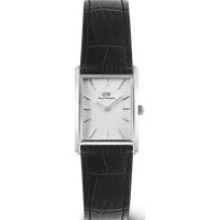 Daniel Wellington DW Montre 22x32mm Bound Black Crocodile Guilloché Silver