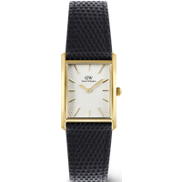 Daniel Wellington DW Montre 24x35mm Bound Black Lizard Guilloché Gold