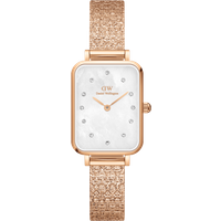 Daniel Wellington DW Montre 20x26mm Quadro Lumine Pressed Piano White MoP Rose Gold